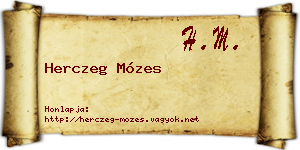 Herczeg Mózes névjegykártya